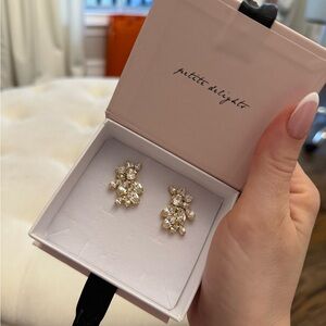 Crystal Bridal Gold Floral Earrings